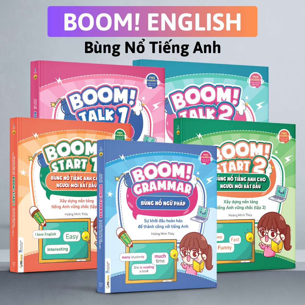 Bộ Sách “BOOM ENGLISH" - Combo 5 Cuốn Bùng Nổ Tiếng Anh Giao Tiếp Toàn Diện